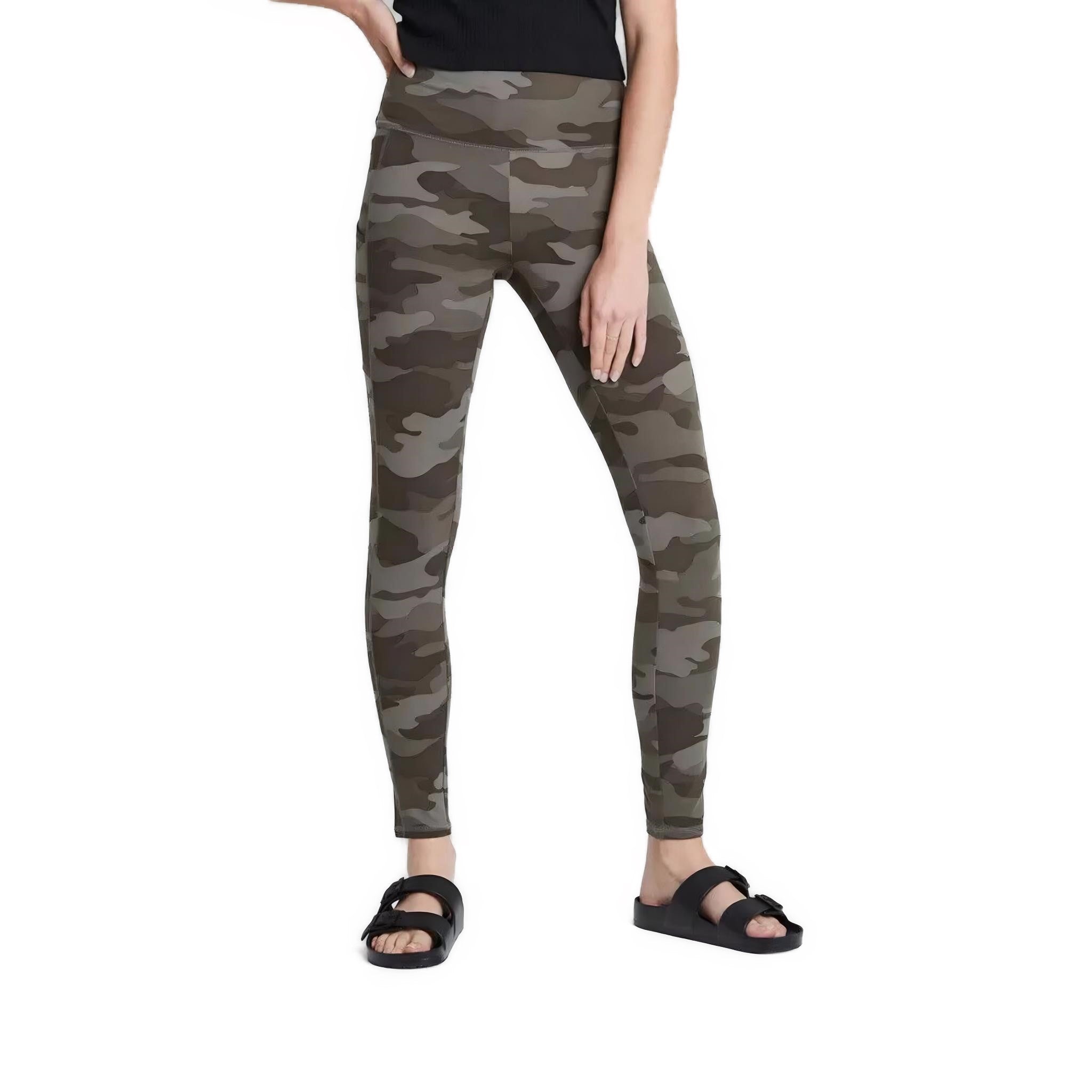 Wild Fable Women's Camo Leggings With Pockets Green Size M