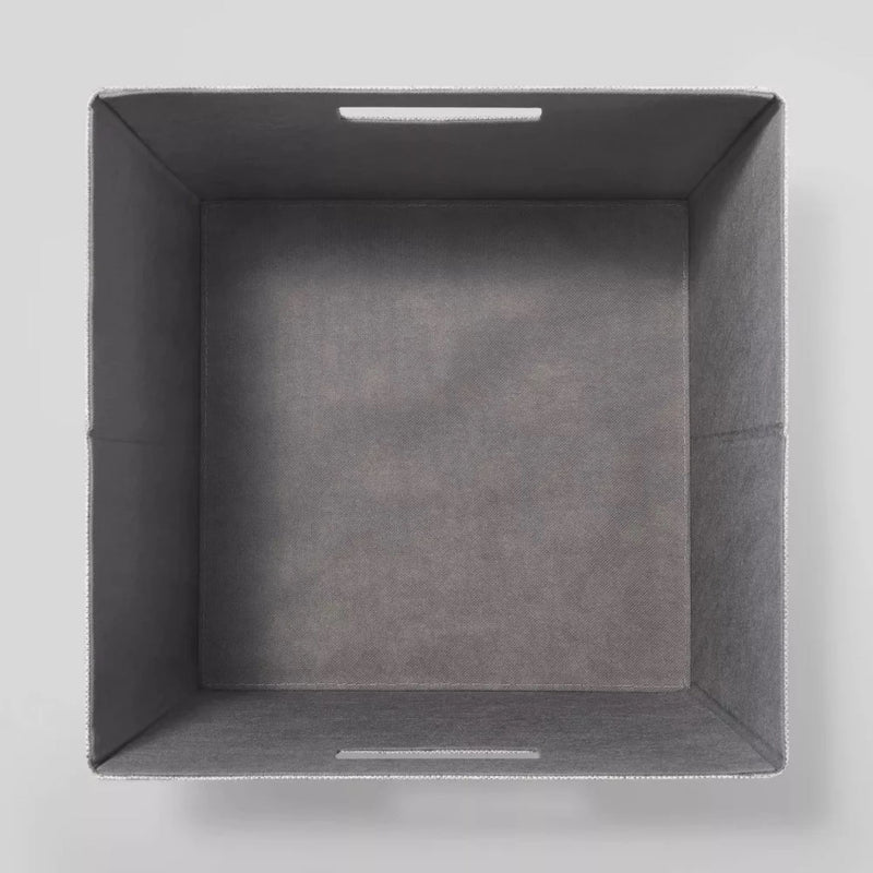 Load image into Gallery viewer, Top view of an empty 13-inch Brightroom™ fabric bin, highlighting the spacious interior and sturdy construction with visible stitching.
