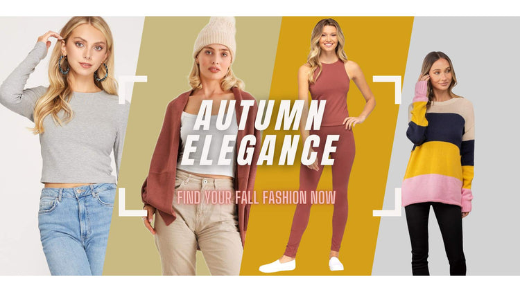 Autumn Elegance Collection featuring long sleeve sweaters, cardigan sweaters, leggings and color block sweaters