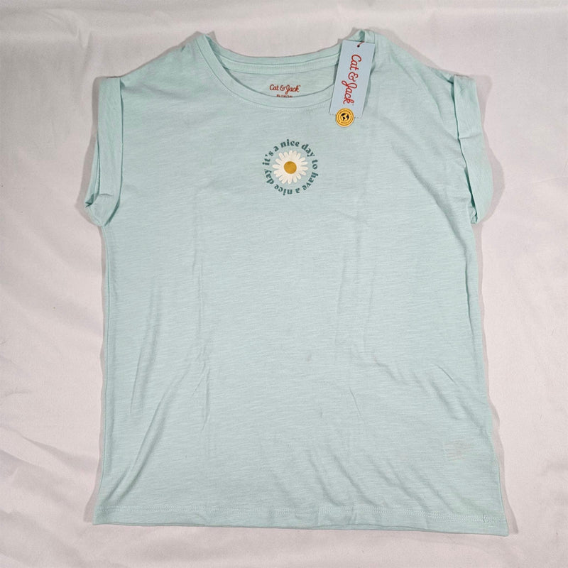 Load image into Gallery viewer, Cat &amp; Jack Girls&#39; Short Sleeve Crop Graphic T-Shirt - Mint XL, Green Shop Now at Rainy Day Deliveries
