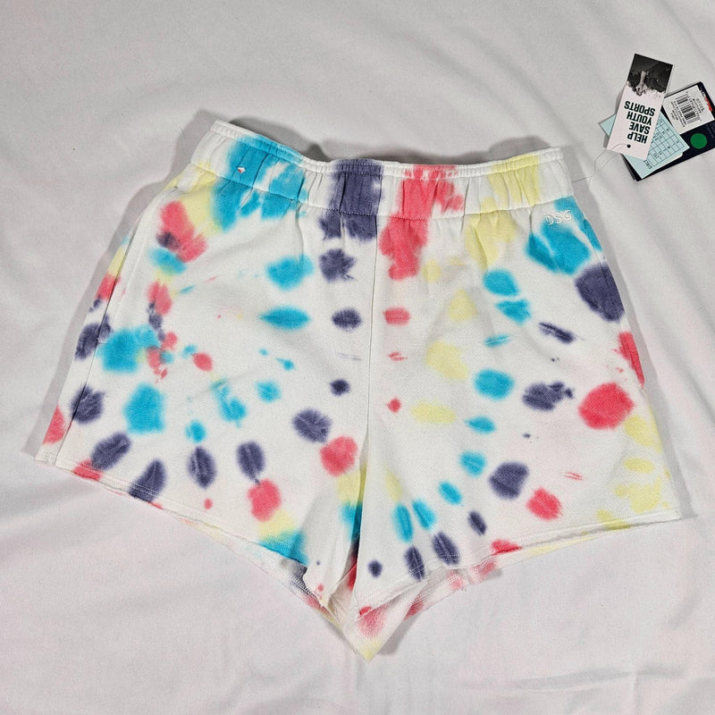 Load image into Gallery viewer, DSG Girls Boyfriend Fleece Shorts Swirl Pride Tie Dye Shop Now at Rainy Day Deliveries

