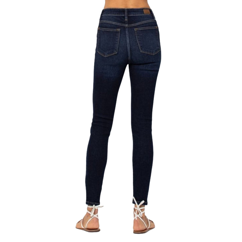 Load image into Gallery viewer, Back view of Classic High Waist Skinny Jeans highlighting the pockets and flattering fit.
