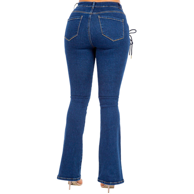 Load image into Gallery viewer, Women&#39;s American Bazi High Rise Lace Up Denim Jeans
