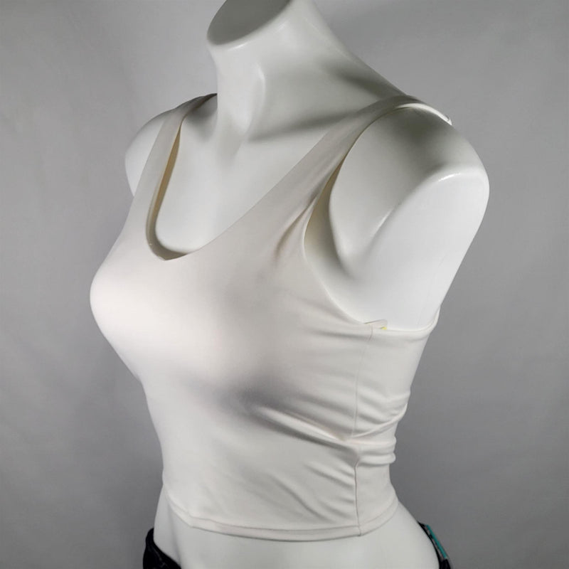 Load image into Gallery viewer, Women&#39;s Light Support V-Neck Cropped Sports Bra - White Shop Now at Rainy Day Deliveries
