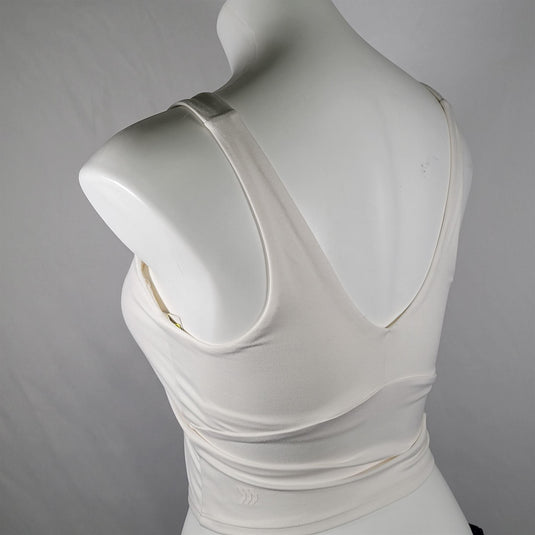 Women's Light Support V-Neck Cropped Sports Bra - White Shop Now at Rainy Day Deliveries