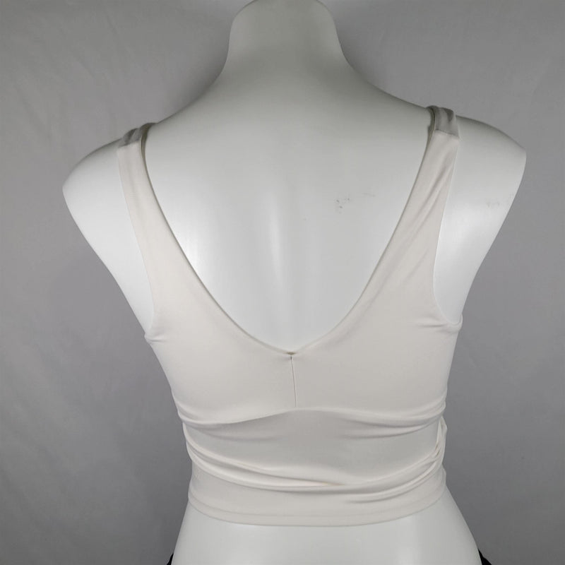 Load image into Gallery viewer, Women&#39;s Light Support V-Neck Cropped Sports Bra - White Shop Now at Rainy Day Deliveries
