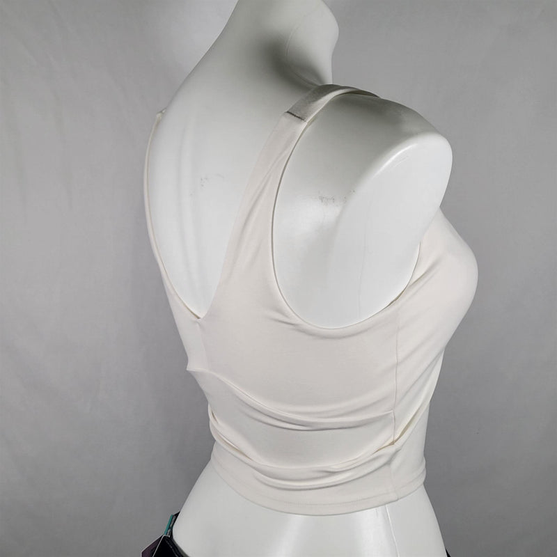 Load image into Gallery viewer, Women&#39;s Light Support V-Neck Cropped Sports Bra - White Shop Now at Rainy Day Deliveries
