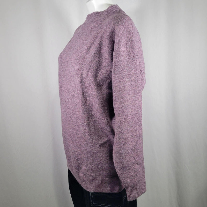 Load image into Gallery viewer, Heather Purple Mock Turtleneck Sweater - XS Shop Now at Rainy Day Deliveries
