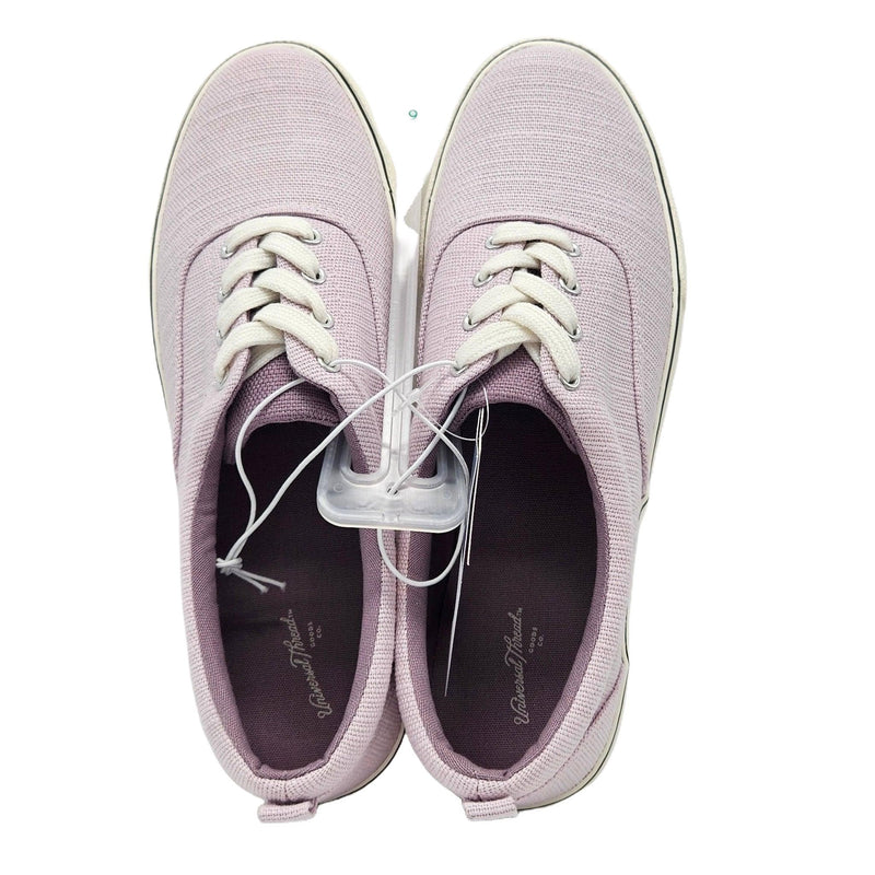 Load image into Gallery viewer, Close-up of women&#39;s light lavender vulcanized canvas sneakers by Universal Thread, featuring white laces and soft inner lining.
