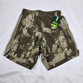 DSG Mens Stride Running Shorts Swirl Light Olive Small Shop Now at Rainy Day Deliveries