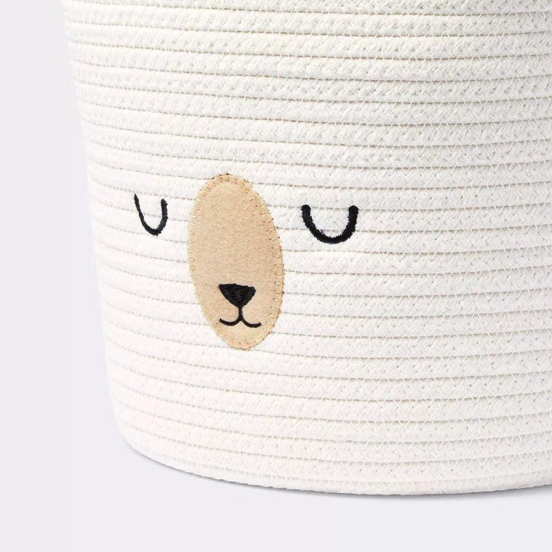 Load image into Gallery viewer, Cloud Island Coil Rope Basket Sleepy Bear - Cream Shop Now at Rainy Day Deliveries
