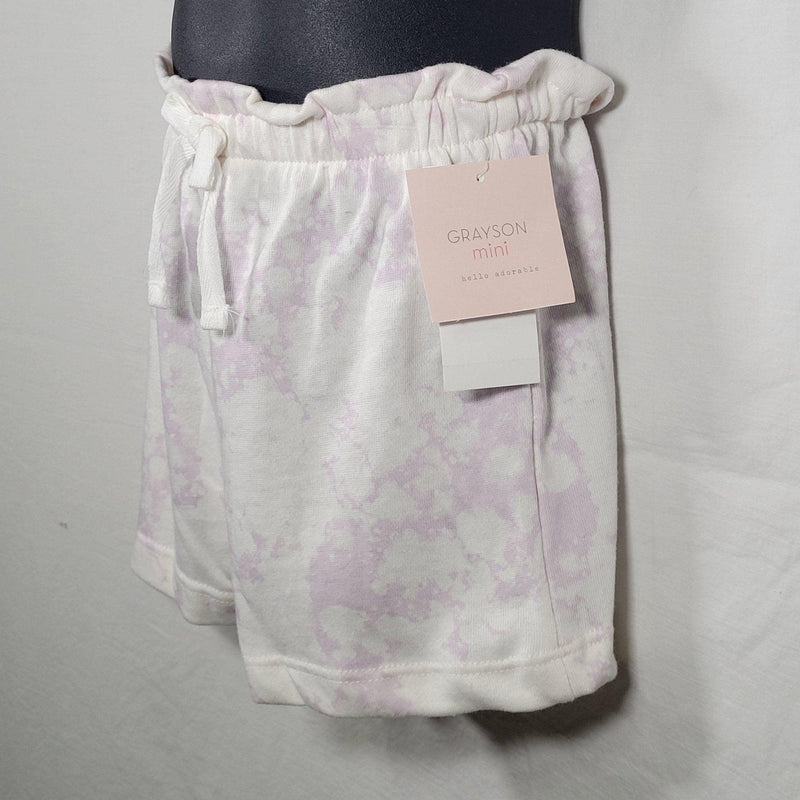 Load image into Gallery viewer, Toddler Girls&#39; Paperbag Shorts, Ribbed, White/Purple - Grayson mini Shop Now at Rainy Day Deliveries
