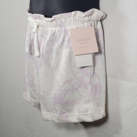 Toddler Girls' Paperbag Shorts, Ribbed, White/Purple - Grayson mini Shop Now at Rainy Day Deliveries